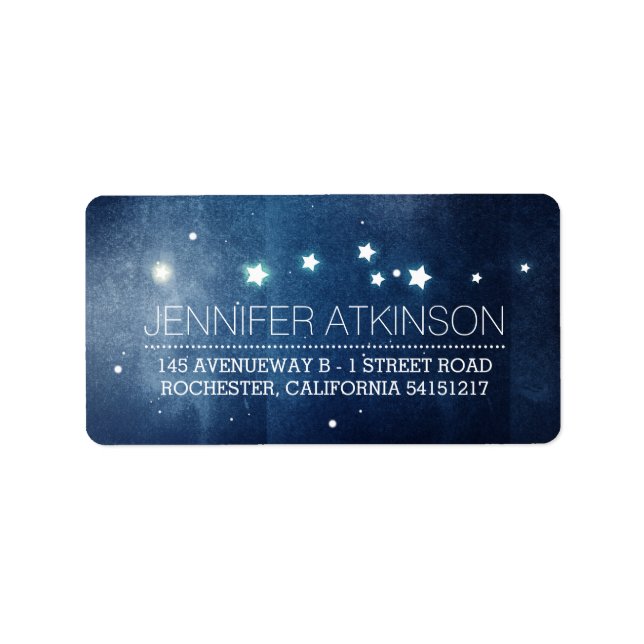 Night Stars Romantic Navy Label (Front)