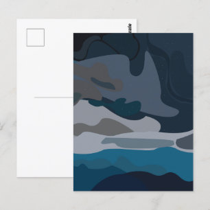 Night Stars Sky Clouds Postcard