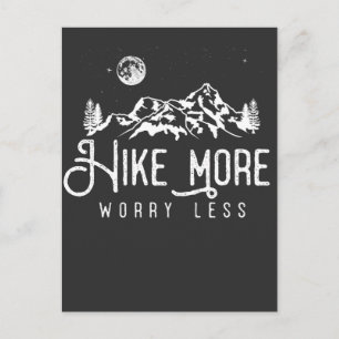 Night Stars Sky Mountains Forest Hiking Camping Postcard