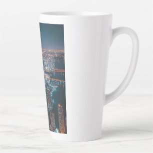 Night – Stunning City Lights & Waterfront Urban Latte Mug