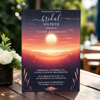 Night Sunset Moon Cloud Twilight Bridal Shower Invitation