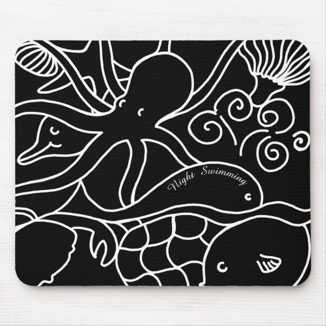 Night Swimming Mouse Pad (Front)
