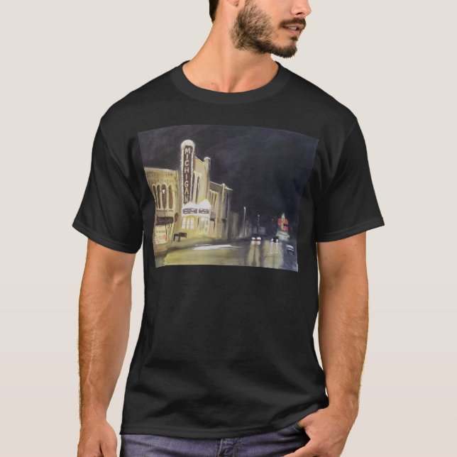 Night Time at Michigan Theatre T-Shirt (Front)
