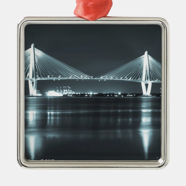 Night Time Bridge Metal Tree Decoration (Front)