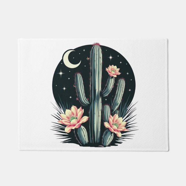 Night-time Cactus Blossom Doormat (Front)
