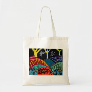 Night-time Hills and Trees (with posca) by Johnny Tote Bag