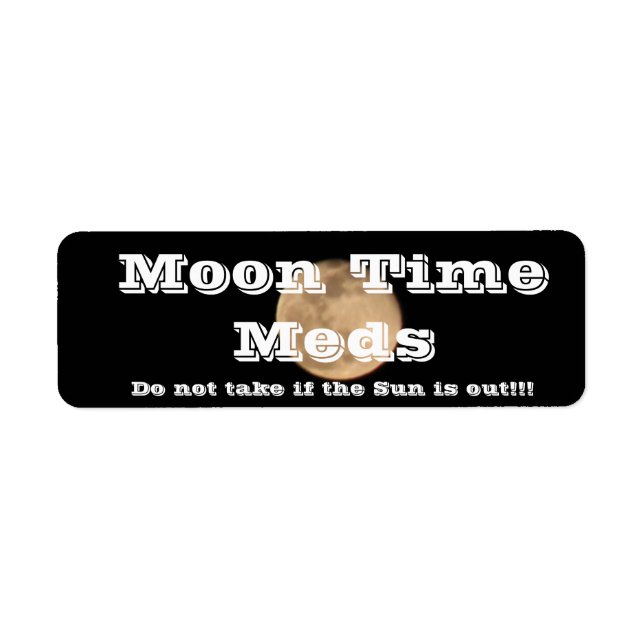 Night Time Med label Return Address Label (Front)