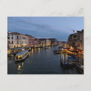 Night time on the Grand Canal, Venice, Italy Postcard