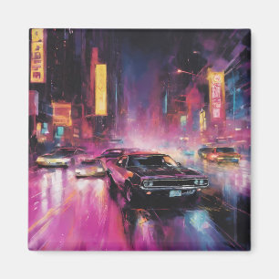Night-time Street Racing in Vibrant City Magnet