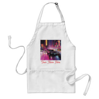 Night-time Street Racing in Vibrant City Standard Apron