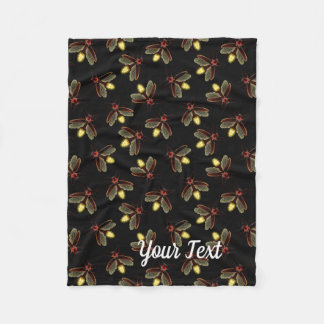 Night time with Glowing Fireflies Fleece Blanket