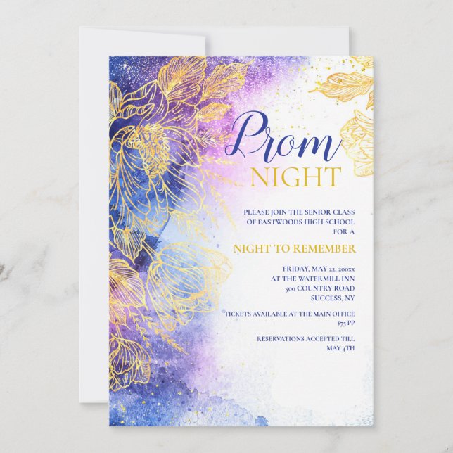 Night to Remember Prom Invitation (Front)