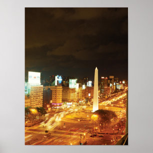 Night Traffic And Monument Poster