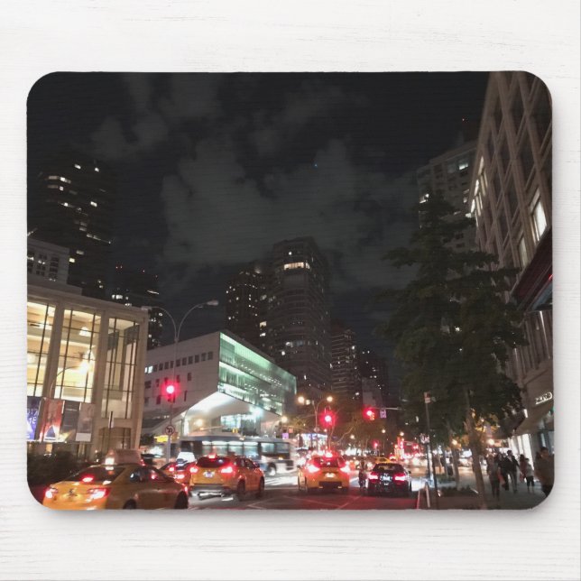 Night Traffic at Lincoln Centre New York City NYC Mouse Pad (Front)