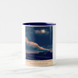 Night train to Scotland Two-Tone Coffee Mug