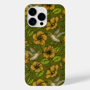 Night tropical garden yellow and green iPhone 14 pro max case