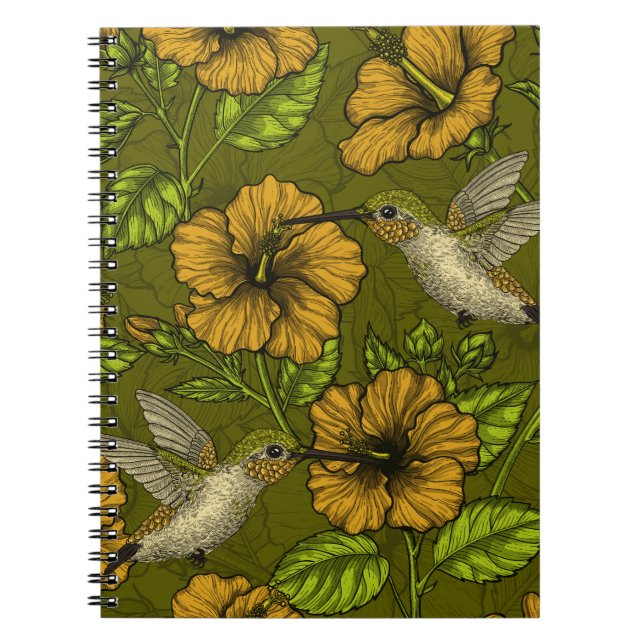 Night tropical garden yellow and green notebook (Front)