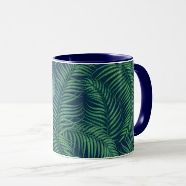 Night Tropical Palm Leaves  Mug (Front Right)
