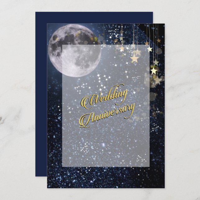 Night Under the Stars Anniversary Invitation (Front/Back)