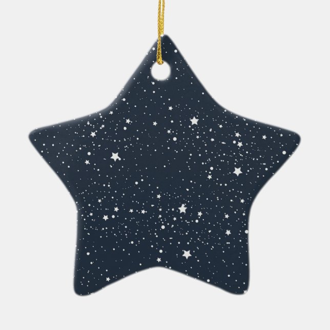 Night Under the Stars Ceramic Tree Decoration (Front)