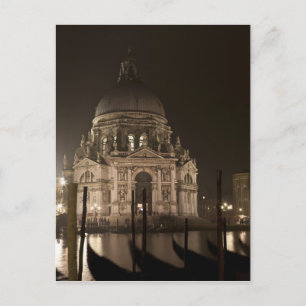 Night view across water of San Giorgio Maggiore Postcard