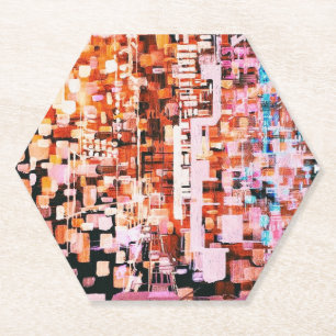 Night-view from Flight Sticker Paper Coaster
