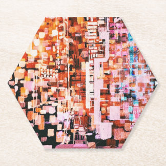 Night-view from Flight Sticker Paper Coaster