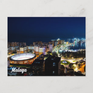 Night view in Malaga, Spain Postcard