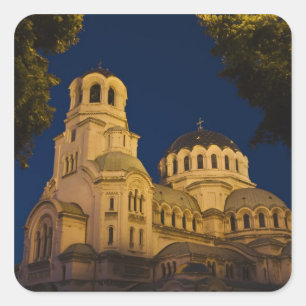 Night view of Alexander Nevski Cathedral Square Sticker
