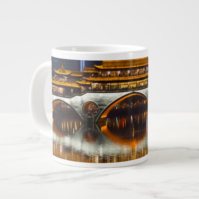 Night View of Anshun Bridge Large Coffee Mug (Front Left)