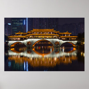 Night View of Anshun Bridge Poster