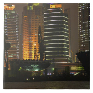 Night view of highrises in Pudong New Area by Ceramic Tile