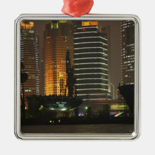 Night view of highrises in Pudong New Area by Metal Tree Decoration