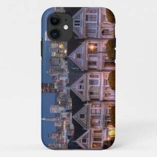 Night view of 'painted ladies'  houses iPhone 11 case