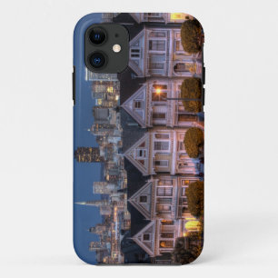 Night view of 'painted ladies' houses iPhone 11 case