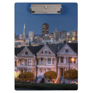 Night view of 'painted ladies'  houses clipboard