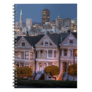 Night view of 'painted ladies' houses notebook