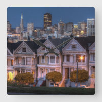 Night view of 'painted ladies' houses