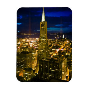 Night view of San Francisco. Magnet