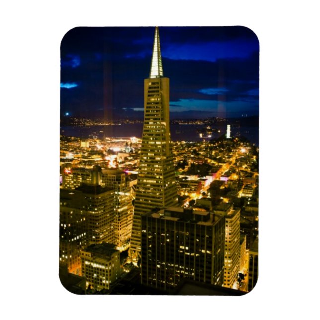 Night view of San Francisco. Magnet (Vertical)