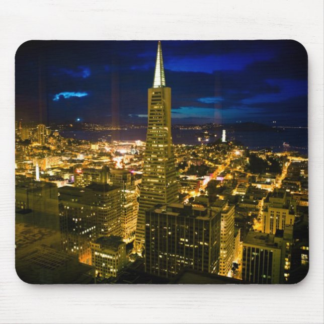 Night view of San Francisco. Mouse Pad (Front)