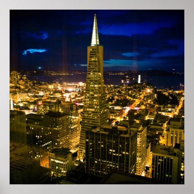 Night view of San Francisco. Poster (Front)