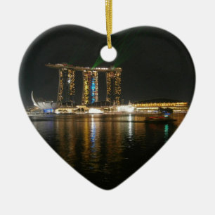 Night view of Singapore Ceramic Tree Decoration