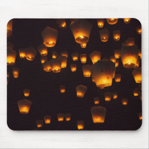 Night View of Sky Lanterns Mouse Pad