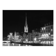 Night view of Zurich