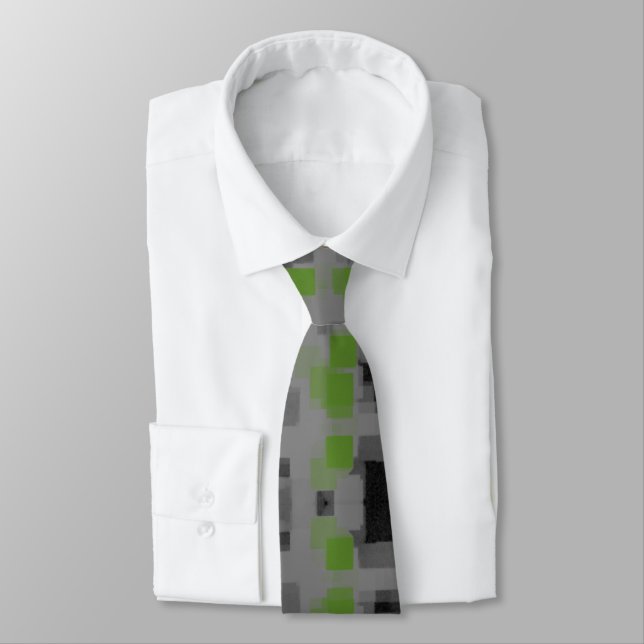 "Night Vision" Geometric Abstract Tie (Tied)