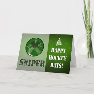 Night Vision Hockey Sniper Christmas Card