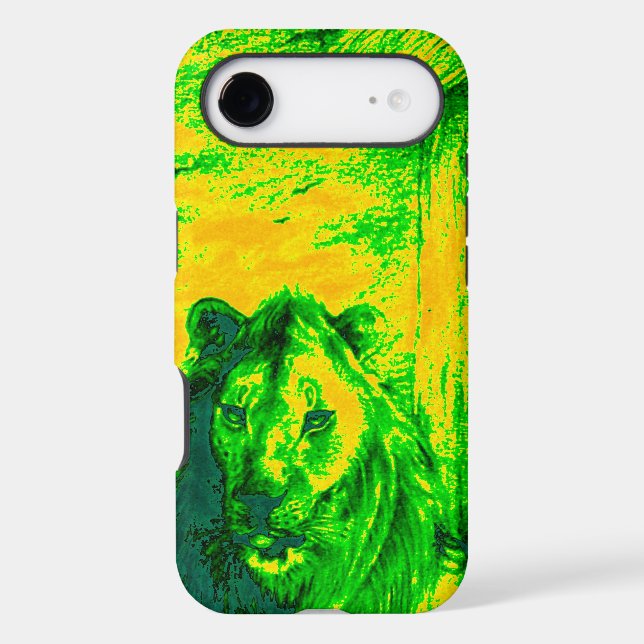 Night Vision Lion Art Fluorescent Print (Back)
