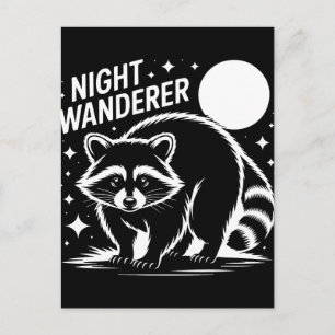 Night wanderer racoon under the moonlight T-Shirt Holiday Postcard