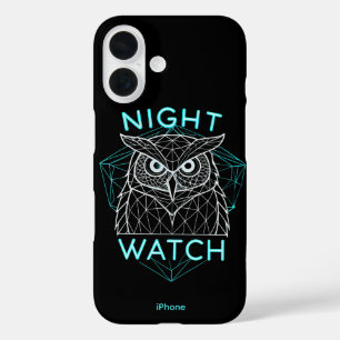 "Night Watch" Geometric Owl iPhone 16 Case